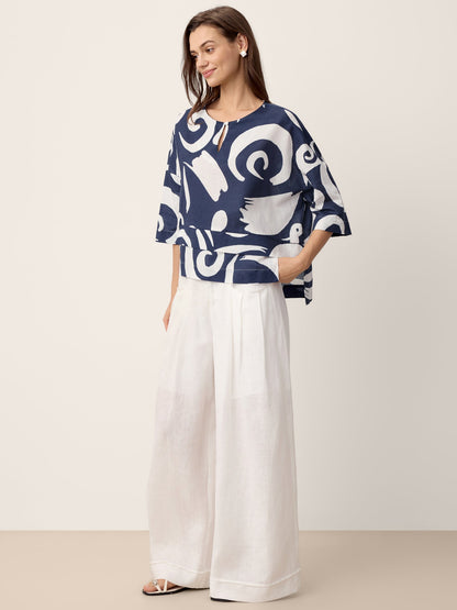 Linen Layered Asymmetric Top NOREEN LINTICO