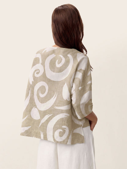 Linen Layered Asymmetric Top NOREEN LINTICO