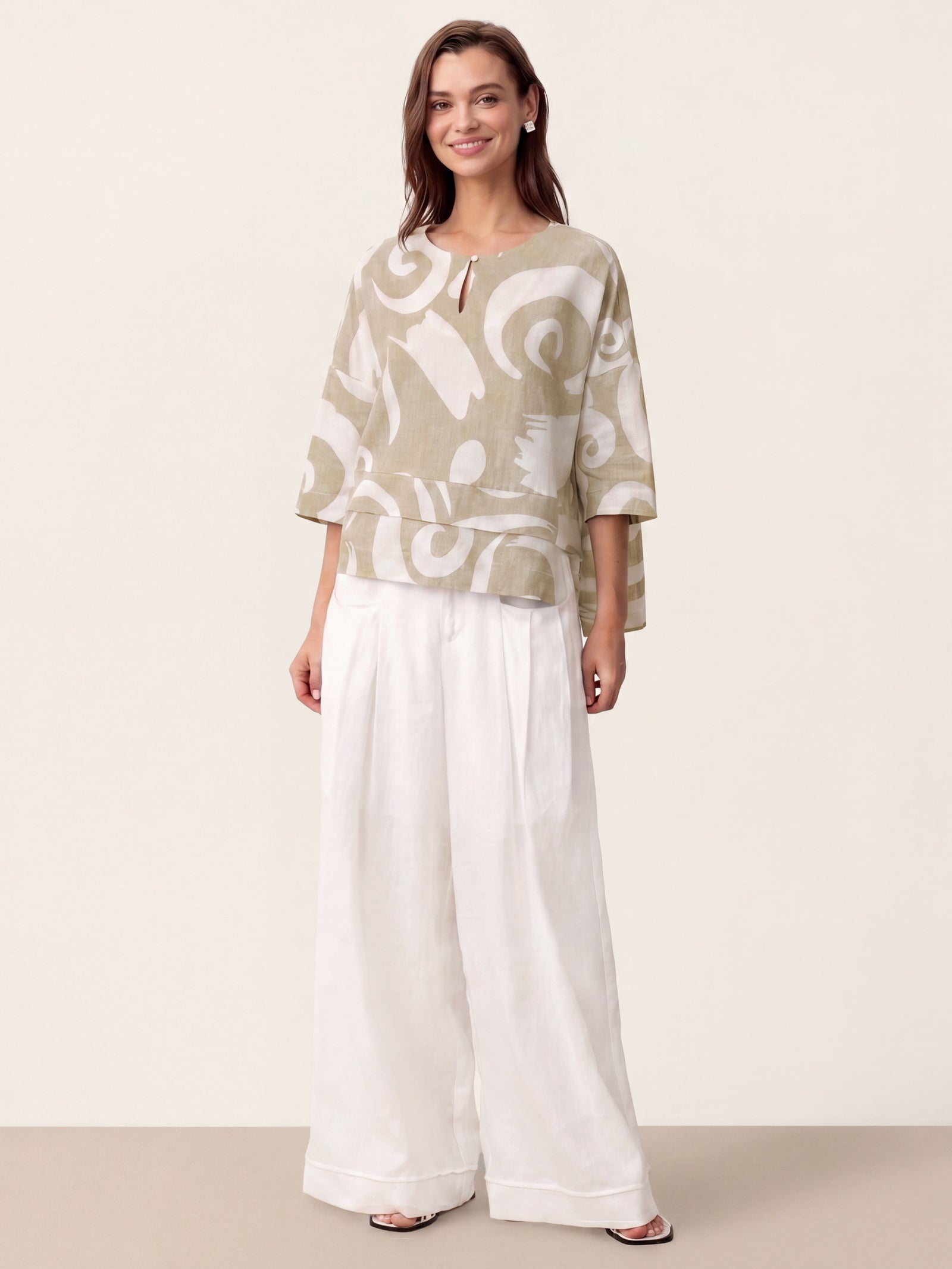 Linen Layered Asymmetric Top NOREEN LINTICO