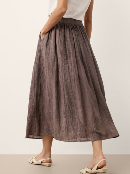 Lyocell Textured Pleated Waist Skirt ROSAMUND LINTICO