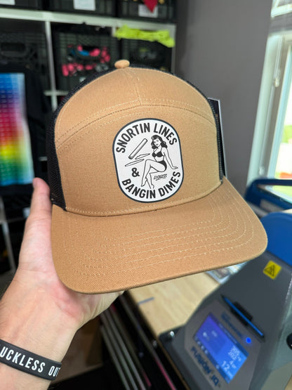 Lines and Dimes 7 Panel Snapback Hat Luckless Outfitters