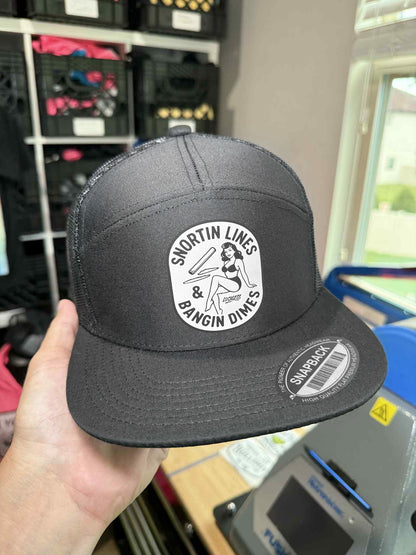 Lines and Dimes 7 Panel Snapback Hat Luckless Outfitters