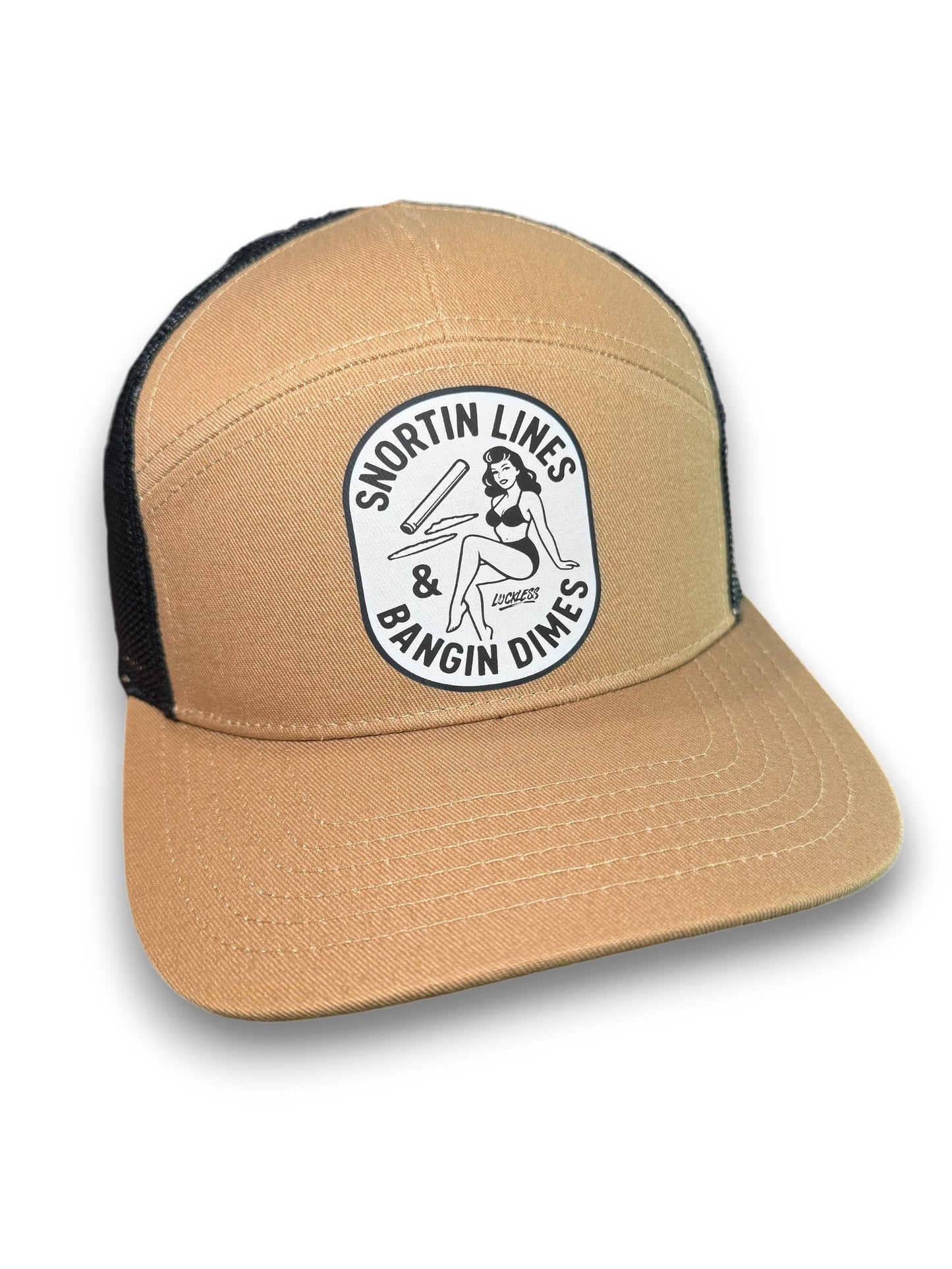 Lines and Dimes 7 Panel Snapback Hat Luckless Outfitters