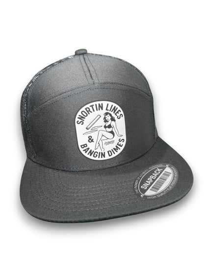 Lines and Dimes 7 Panel Snapback Hat Luckless Outfitters