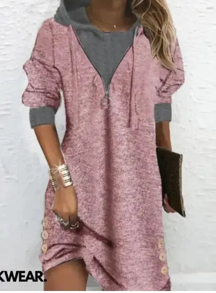 Women's Long Sleeve Round Neck Patchwork Blouse
