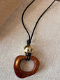 Long Sweater Necklace With Resin Camel Bone Pendant