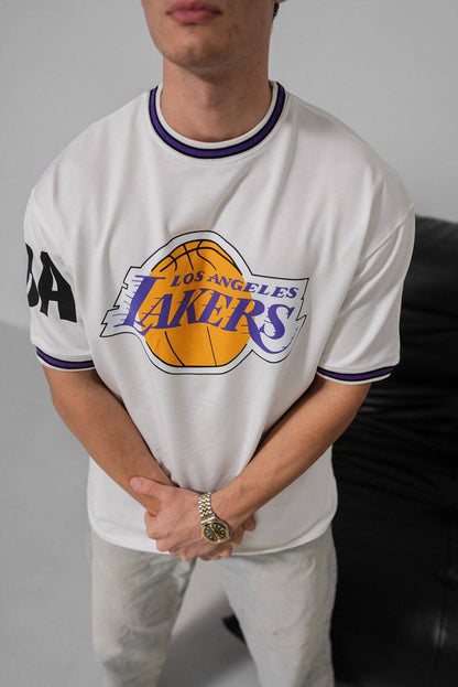 Los Angeles Lakers NBA Graphic Tee - Vintage Style Basketball T-Shirt - Retro Sports Top Withinblack