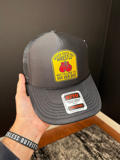 Love to See Her Box Trucker Hat Luckless Outfitters