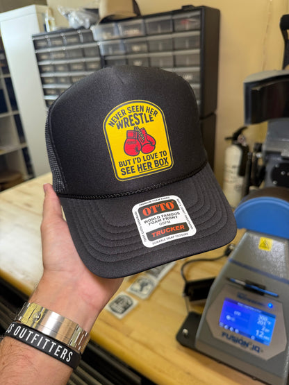 Love to See Her Box Trucker Hat Luckless Outfitters