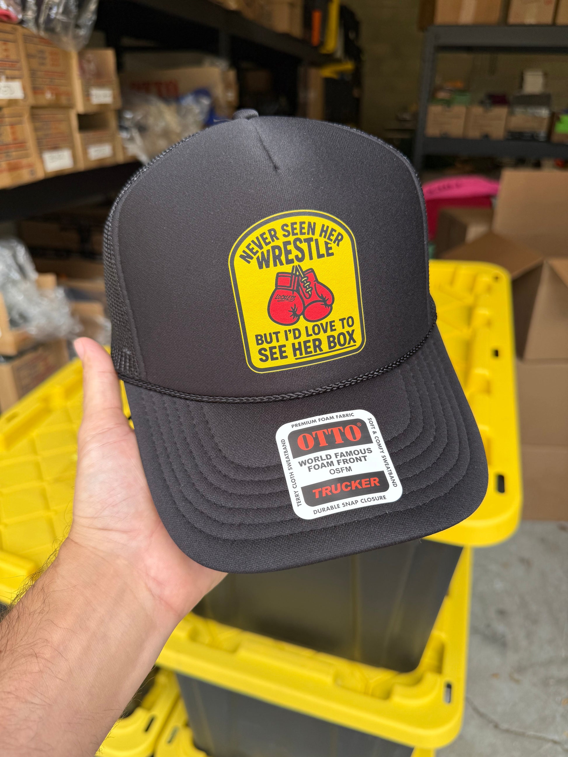Love to See Her Box Trucker Hat Luckless Outfitters