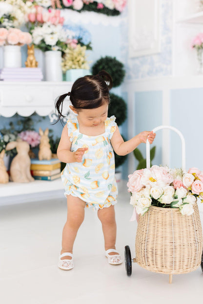 Lovely Lemons Ruffle Cross Back Romper