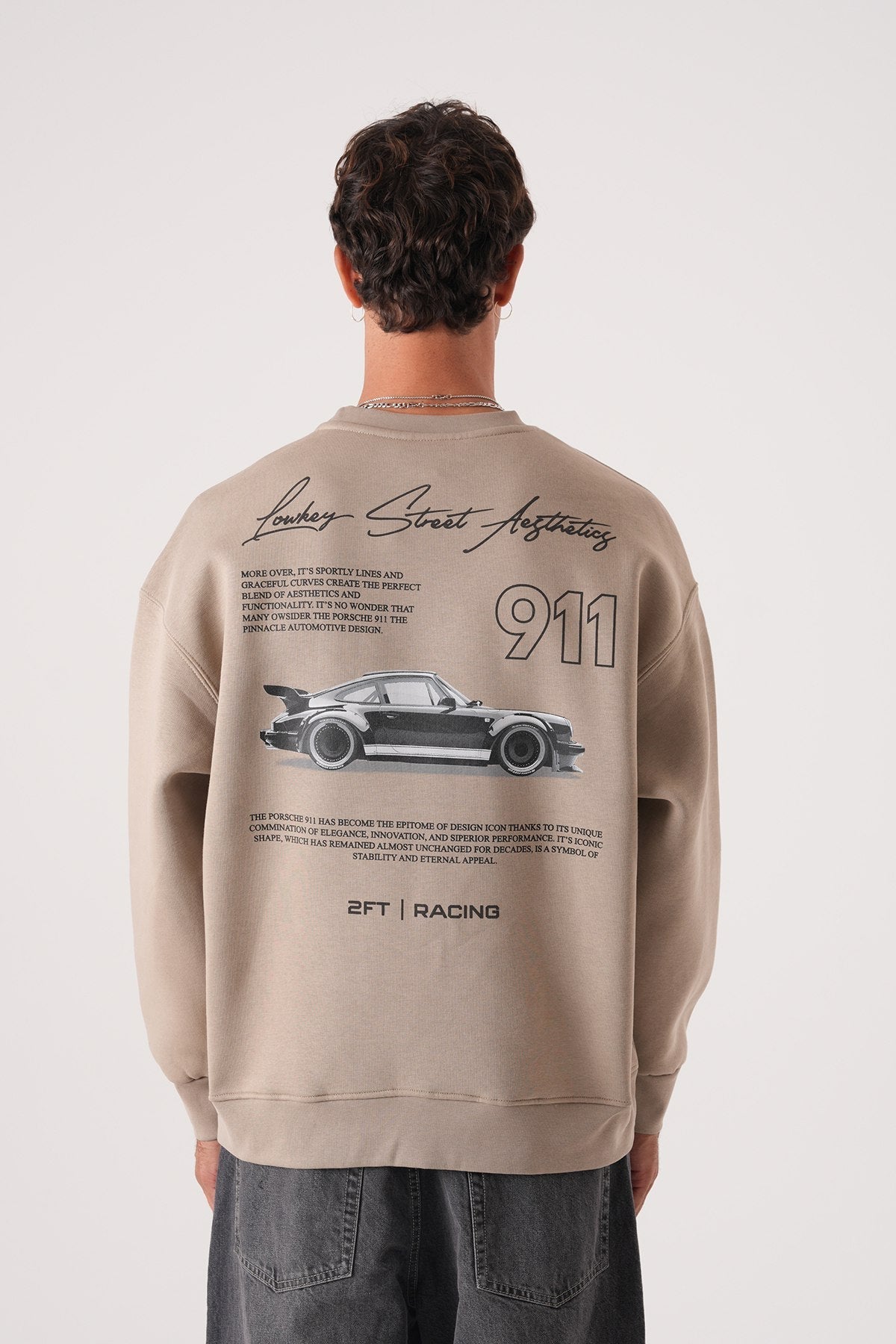 Lowkey Street Aesthetics 911 Racing Sweatshirt Withinblack