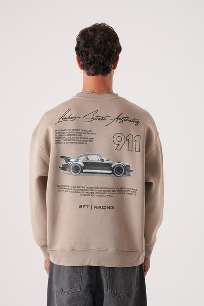 Lowkey Street Aesthetics 911 Racing Sweatshirt Withinblack