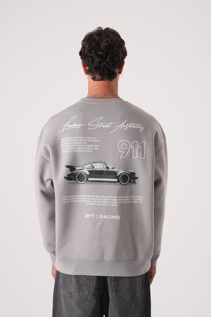 Lowkey Street Aesthetics 911 Racing Sweatshirt Withinblack
