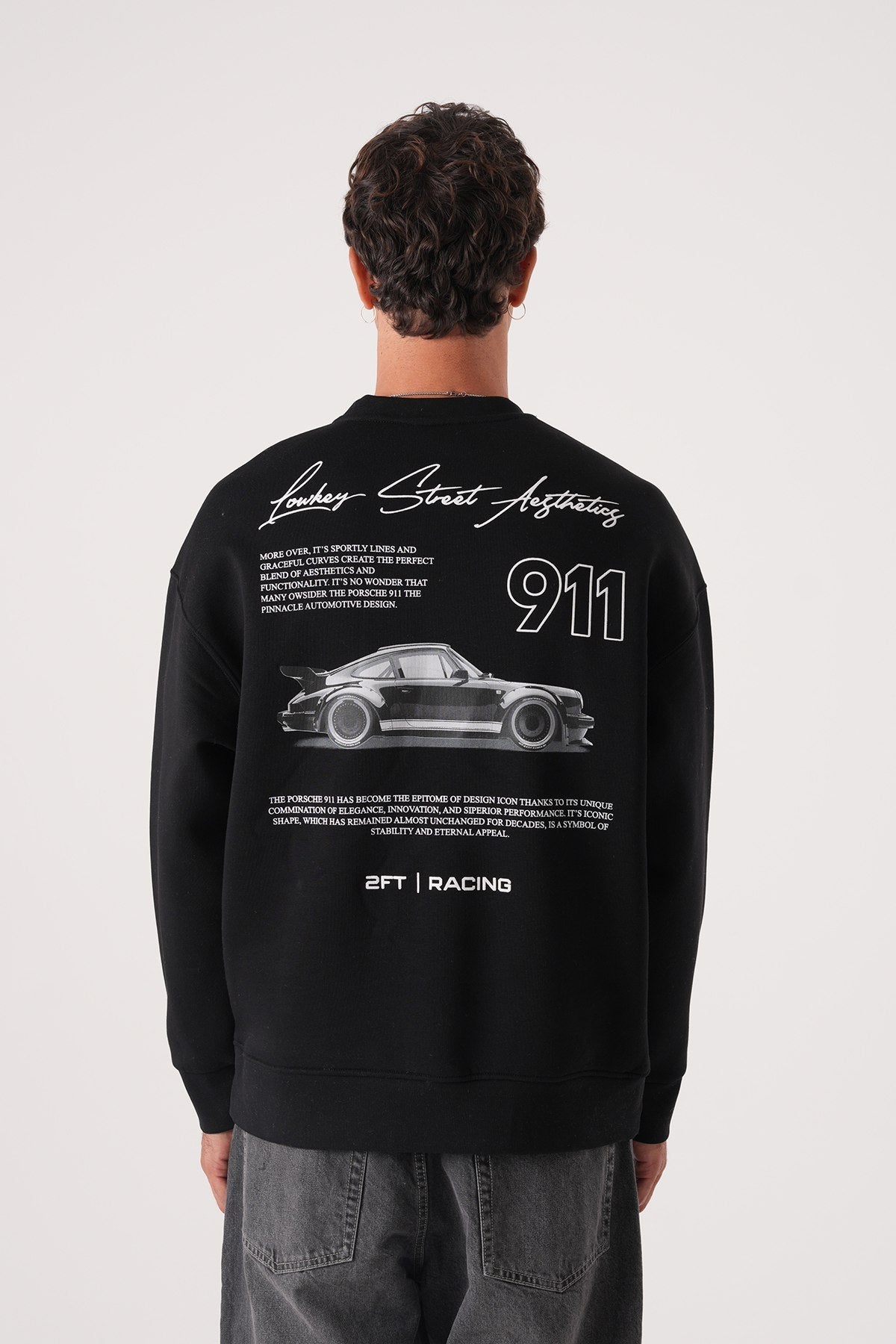 Lowkey Street Aesthetics 911 Racing Sweatshirt Withinblack