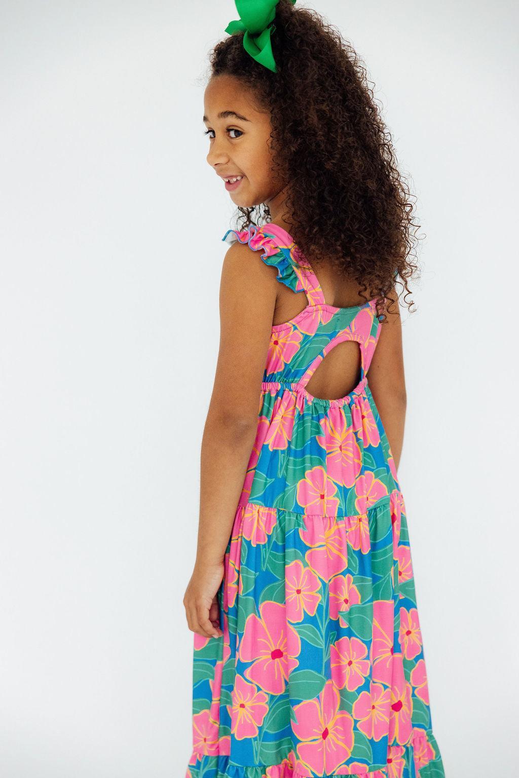Luau Floral Ruffle Maxi Dress Mila & Rose ®