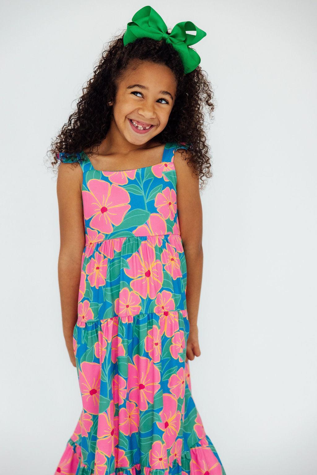 Luau Floral Ruffle Maxi Dress Mila & Rose ®