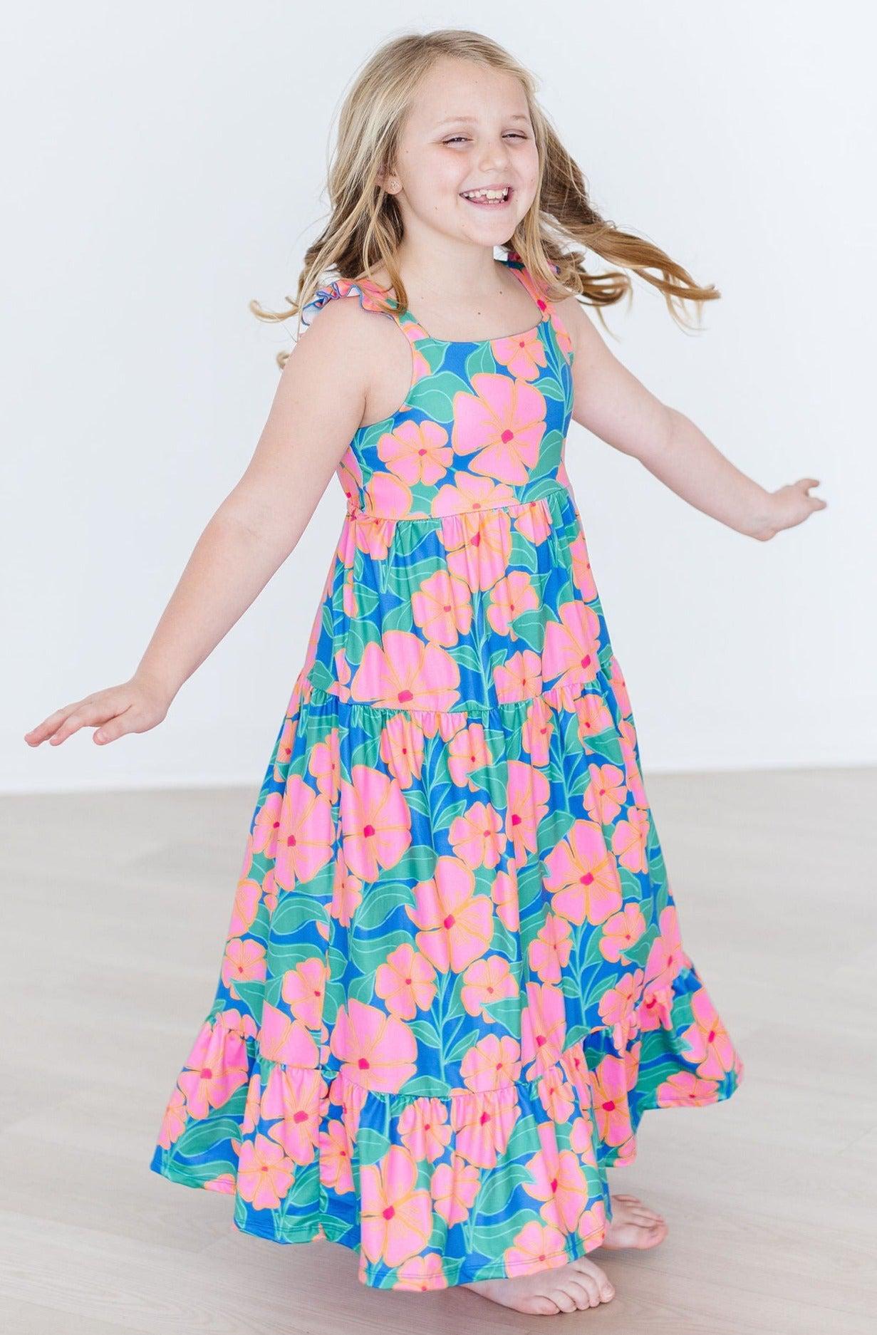 Luau Floral Ruffle Maxi Dress Mila & Rose ®