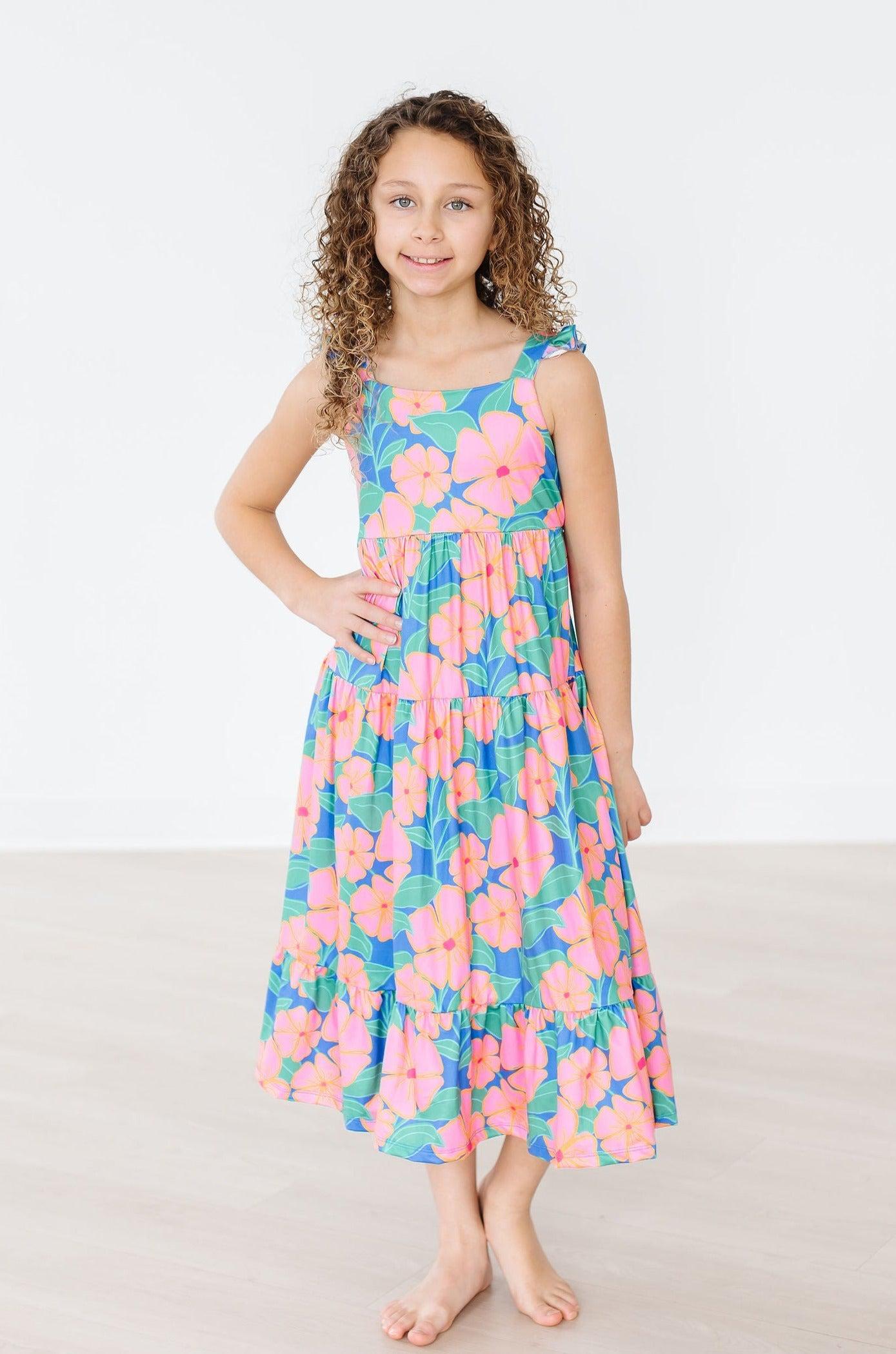 Luau Floral Ruffle Maxi Dress Mila & Rose ®