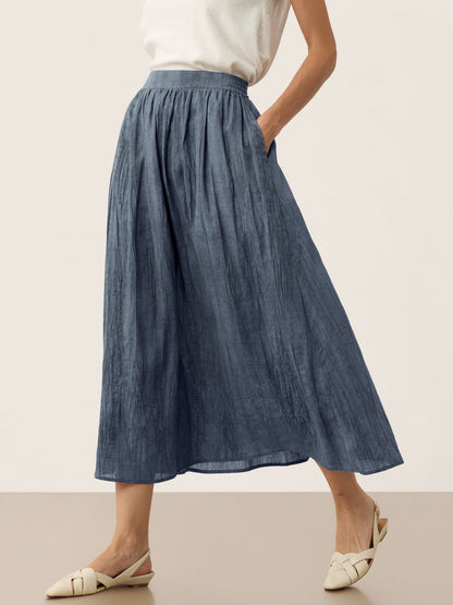 Lyocell Textured Pleated Waist Skirt ROSAMUND LINTICO