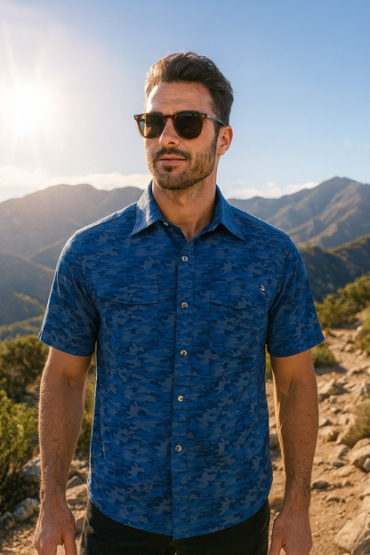 Men's Dot Camo UV Vented Fishing Shirt Hook & Tackle