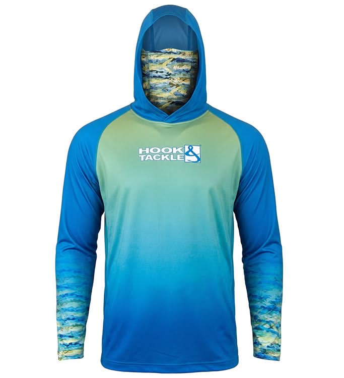 Men's Mahi Camo UV Fishing Hoodie Gaiter Hook & Tackle