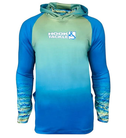 Men's Mahi Camo UV Fishing Hoodie Gaiter Hook & Tackle