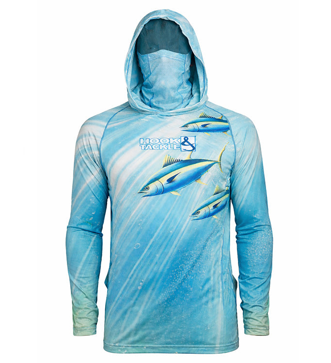 Men's Tuna Abyss UV Fishing Hoodie Gaiter Hook & Tackle