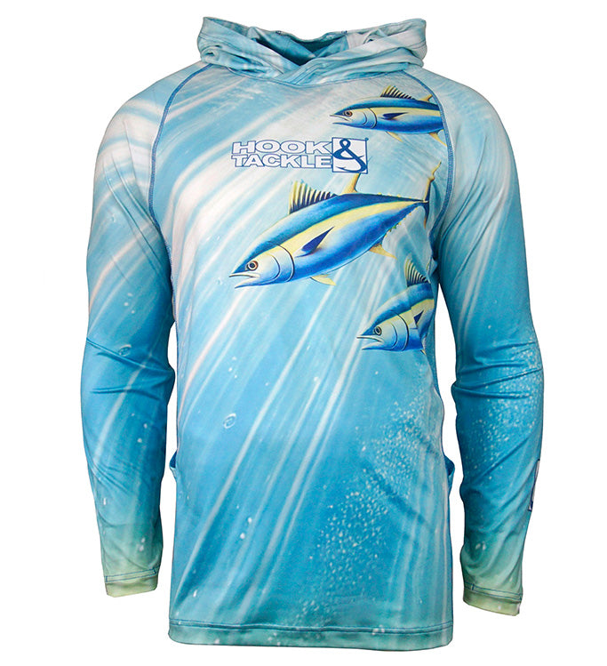Men's Tuna Abyss UV Fishing Hoodie Gaiter Hook & Tackle