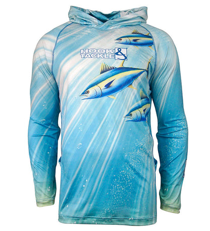 Men's Tuna Abyss UV Fishing Hoodie Gaiter Hook & Tackle