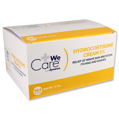 Hydrocortisone Cream 1.0%, .9 gm. - 144 per box quakekits.com