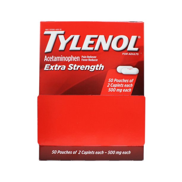 Extra-Strength Tylenol, 100/box quakekits.com