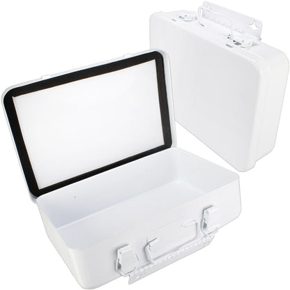 Metal First Aid Case, 16 Unit w/ Gasket - Horizontal - Empty quakekits.com