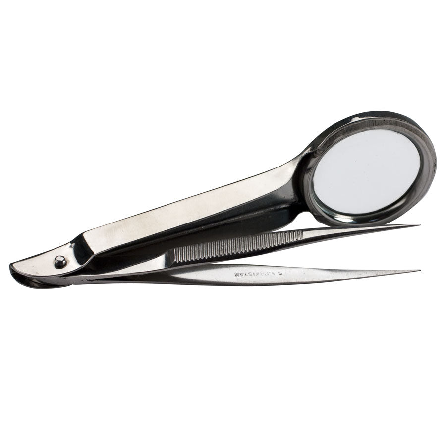 Tweezers with Magnifier, 3-3/4" quakekits.com