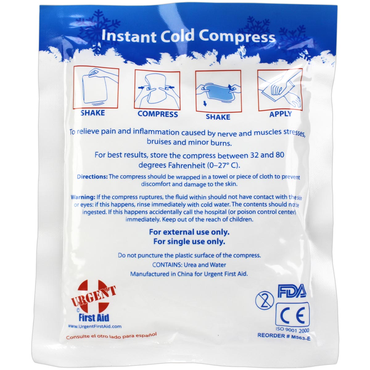Instant Cold Compress, Boxed 4"x5" - 50 Per Case quakekits.com