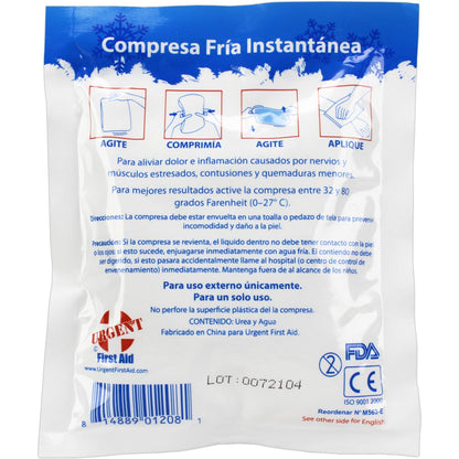 Instant Cold Compress, Boxed 4"x5" - 50 Per Case quakekits.com