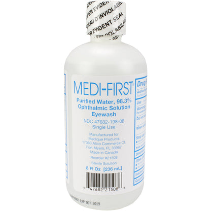 Eye Wash - Plastic Bottle - One Time Use - 8 oz quakekits.com