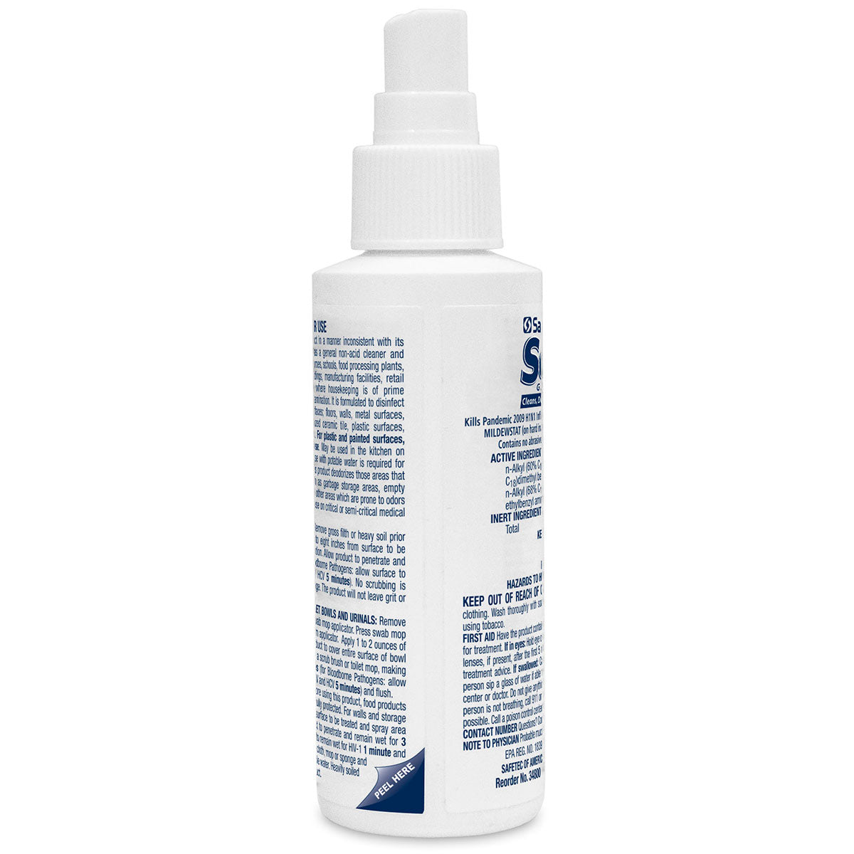 Sanizide Plus environmental surface germicidal solution, 4 oz. plastic bottle with pump spray, 1 ea. quakekits.com