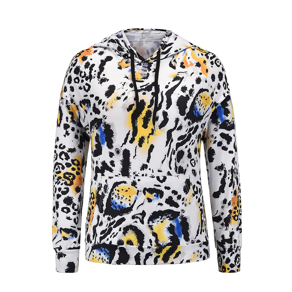 Floral Long-Sleeved Hooded T-Shirt for Women