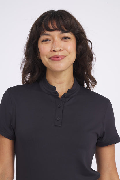 Women's Catalyst Polo | Mantra Collar | Black Sands MANTRA