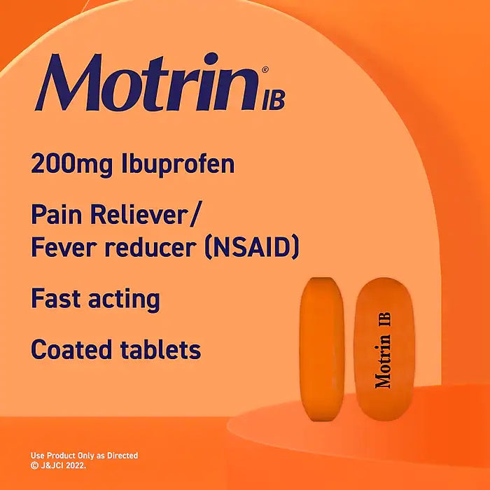 Motrin IB, 2 per pack - 100 per box quakekits.com
