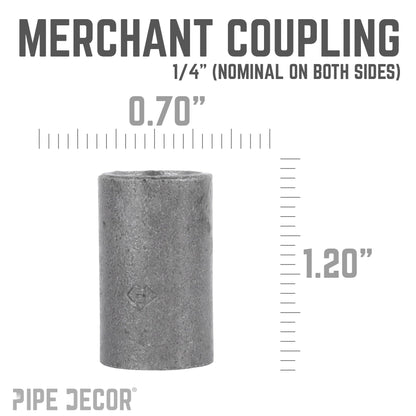1/4 in. Black Merchant Coupling PIPE DECOR