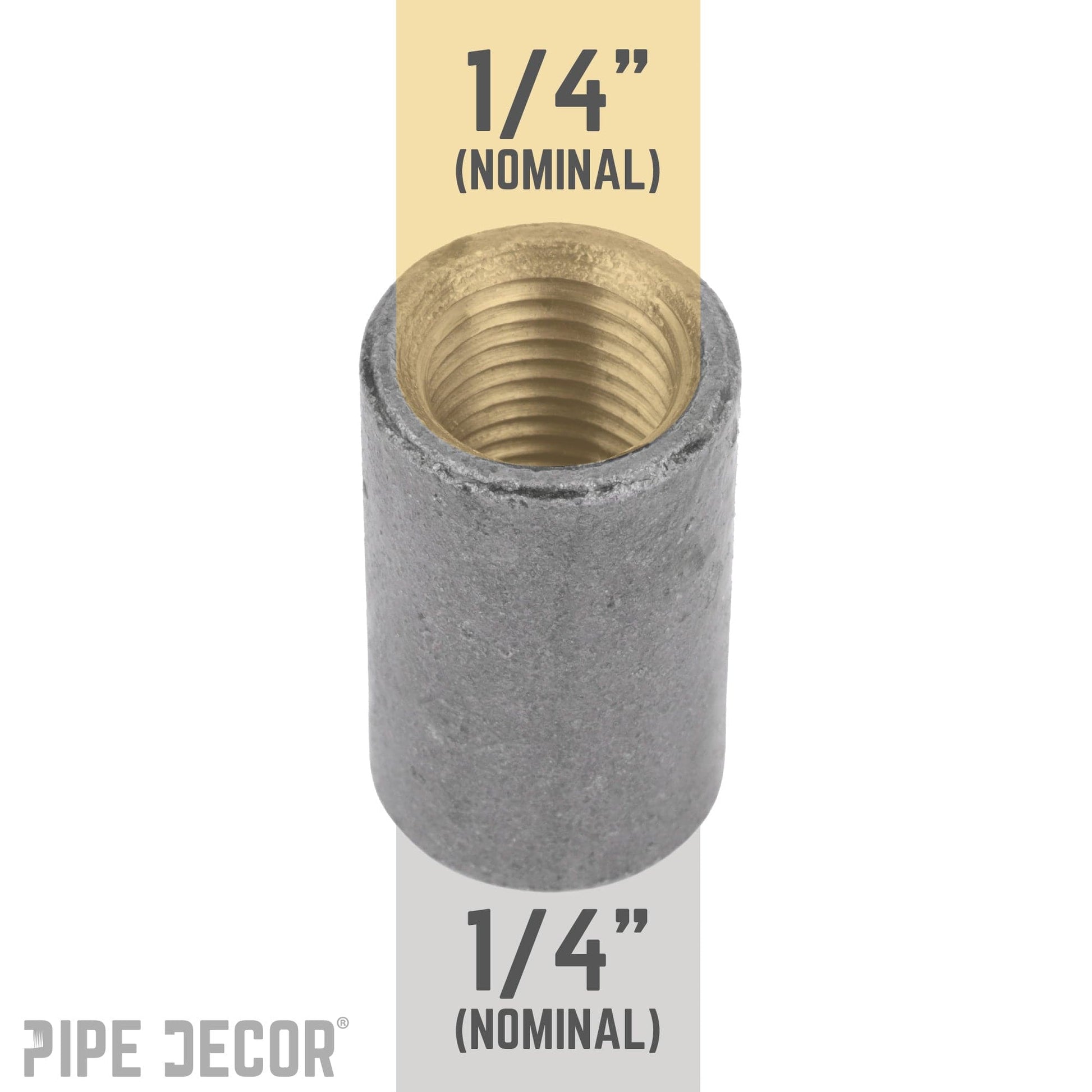 1/4 in. Black Merchant Coupling PIPE DECOR