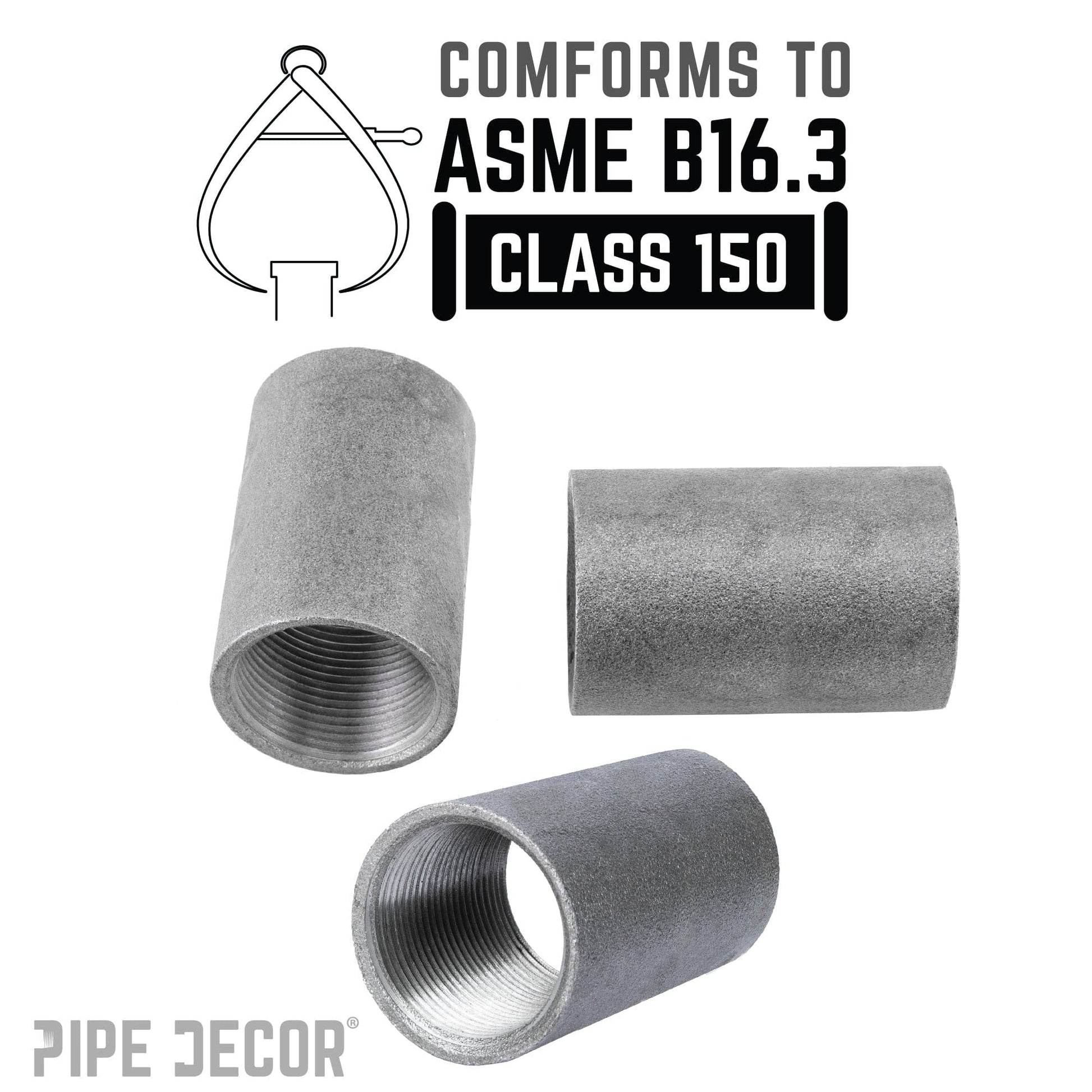 1/4 in. Black Merchant Coupling PIPE DECOR