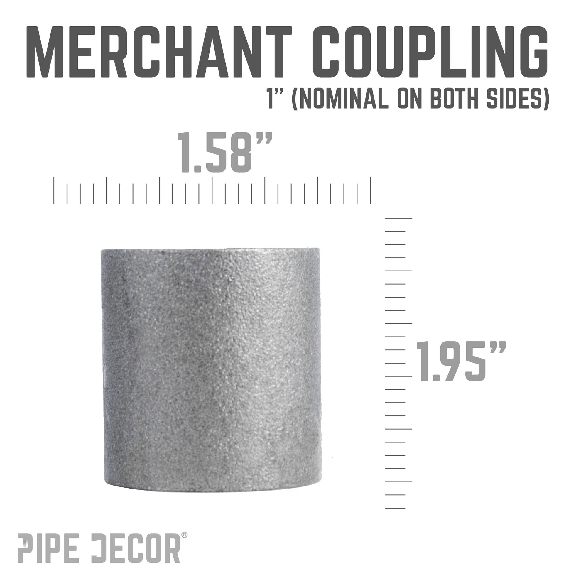1 in. Black Merchant Coupling PIPE DECOR