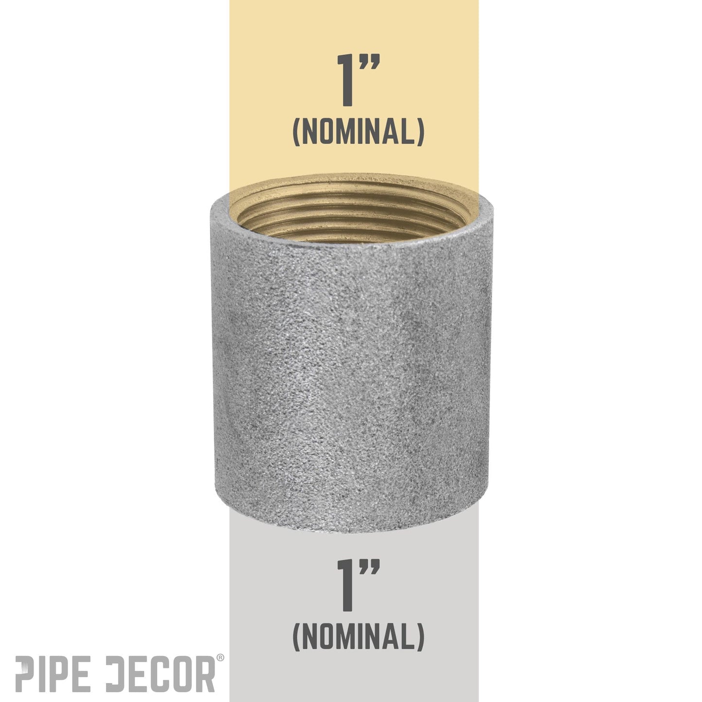 1 in. Black Merchant Coupling PIPE DECOR
