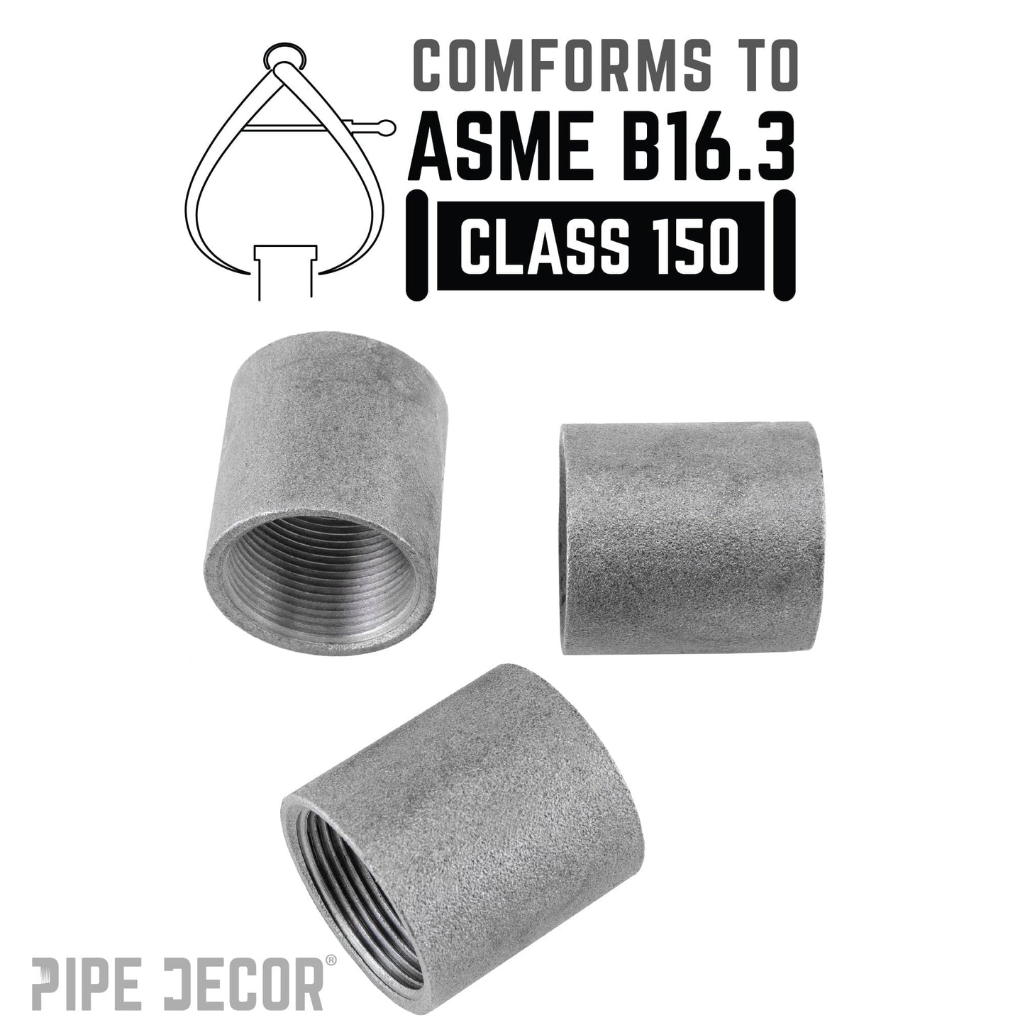 1 in. Black Merchant Coupling PIPE DECOR