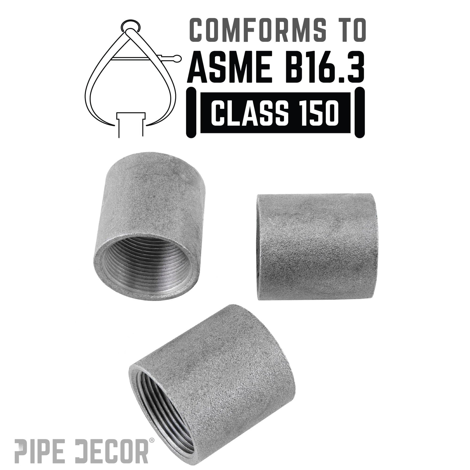 1 in. Black Merchant Coupling PIPE DECOR