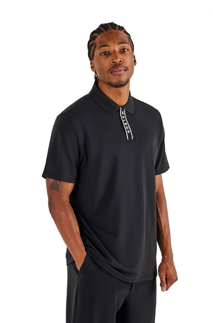 Malbon Block Placket Polo - Black Denim Exchange