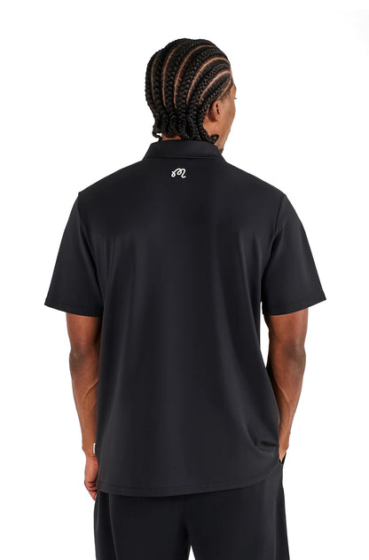 Malbon Block Placket Polo - Black Denim Exchange